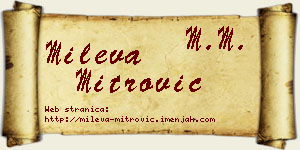 Mileva Mitrović vizit kartica